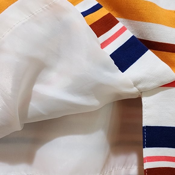 Women's Colorful Stripe Side Pockets Fully Lined Size 16 Skirt Nautical Summer - Picture 6 of 9